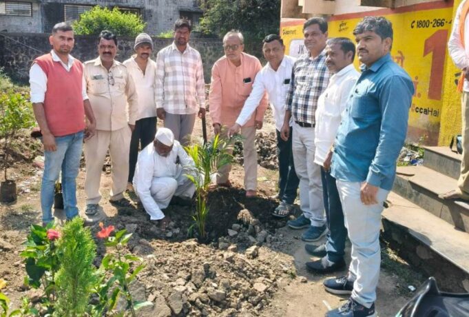 svm-tree-plantation rajur bus stand-image